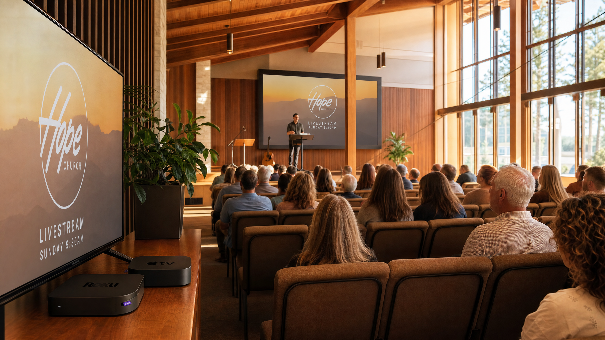 Church TV channel Australia — branded streaming channel on smart TV for Australian churches